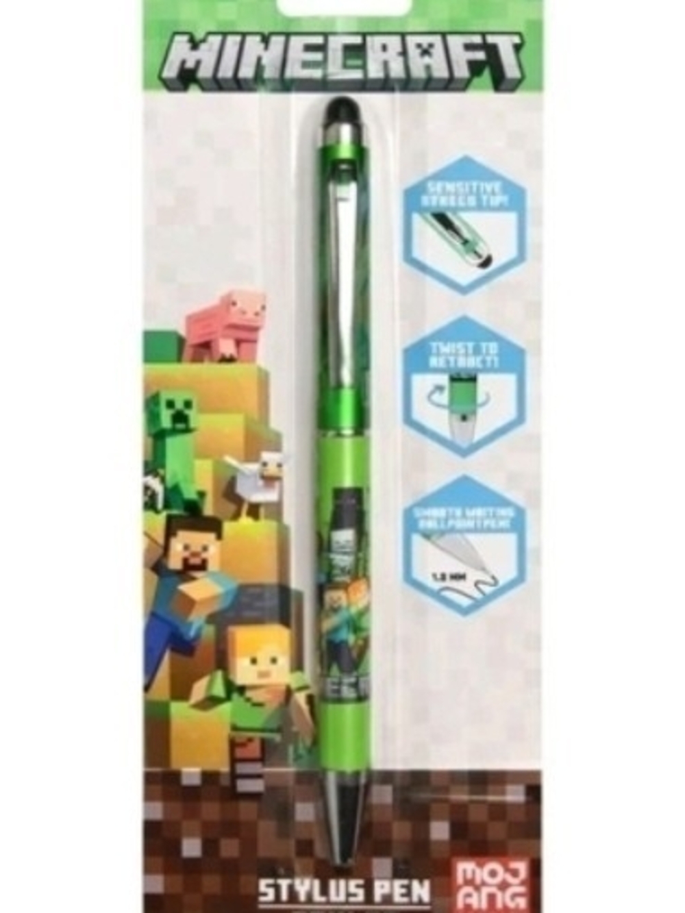 Minecraft Stylus Pen, Retractable Ballpoint Pen